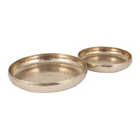 Olivia's Chloe Set of 2 Gold Hammered Metal Bowls