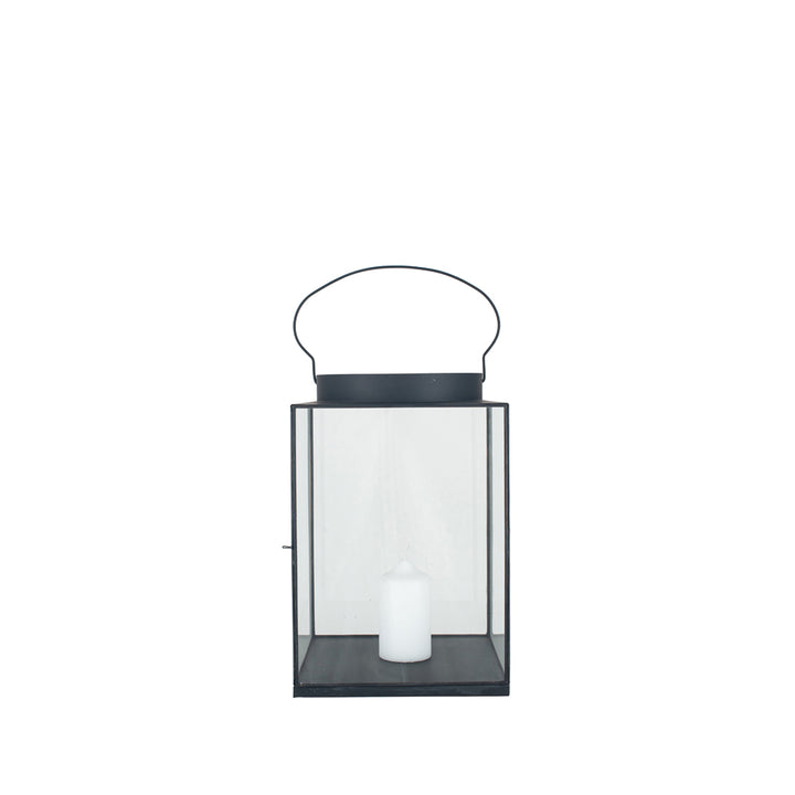 Rosie Large Square Lantern - Matt Black Metal & Glass Pacific Lifestyle 1