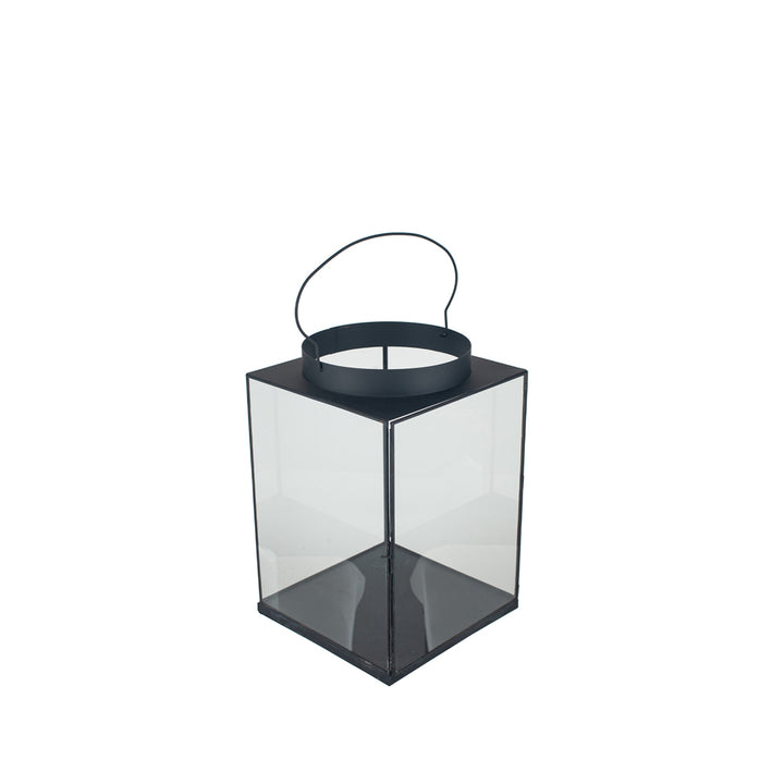 Rosie Large Square Lantern - Matt Black Metal & Glass Pacific Lifestyle 3