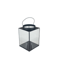 Olivia's Rosie Large Square Lantern in Matt Black Metal and Glass