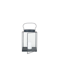 Olivia's Rosie Small Square Lantern in Matt Black Metal and Glass