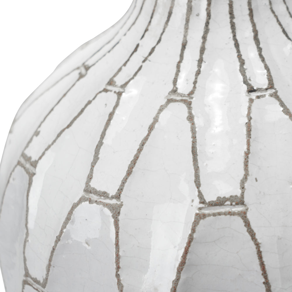 Olivia's Gauld Stoneware Geometric Vase in White