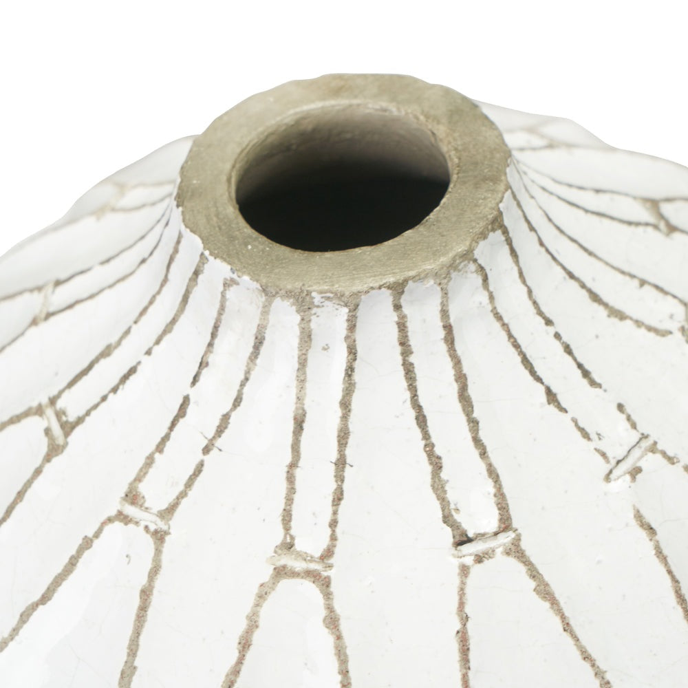 Olivia's Gauld Stoneware Geometric Vase in White