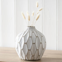 Olivia's Gauld Stoneware Geometric Vase in White