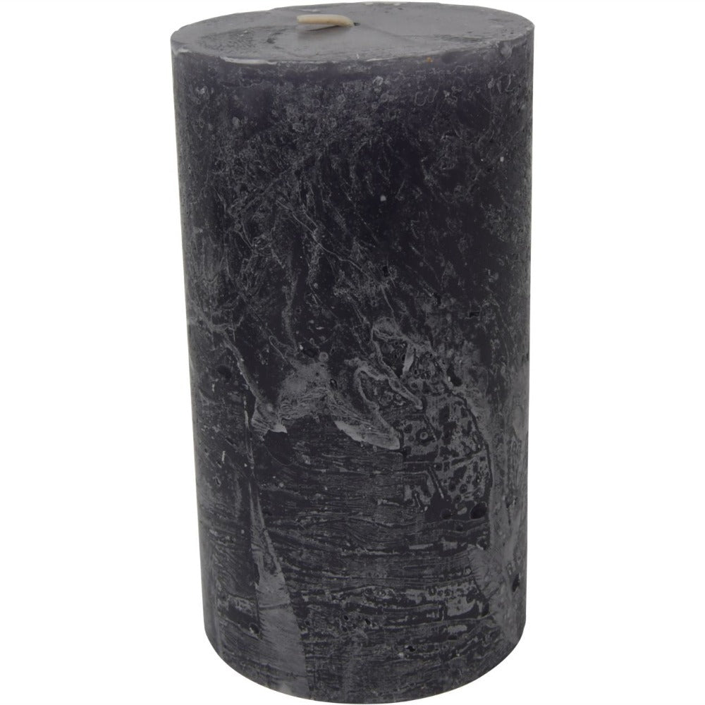 Libra Interiors Rustica Pillar Candle Dark Grey