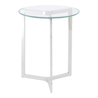 Libra Interiors Linton Stainless Steel And Glass End Table