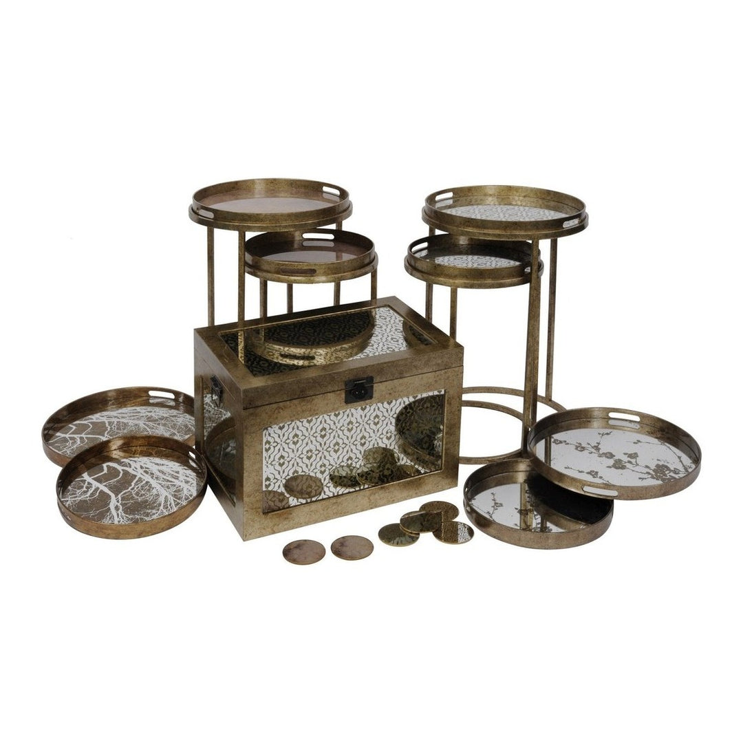 Vienna Tree Set of 2 Trays - Antique Gold Libra 5