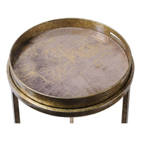 Libra Interiors Set of 2 Vienna Atlas Side Tables Antique Gold