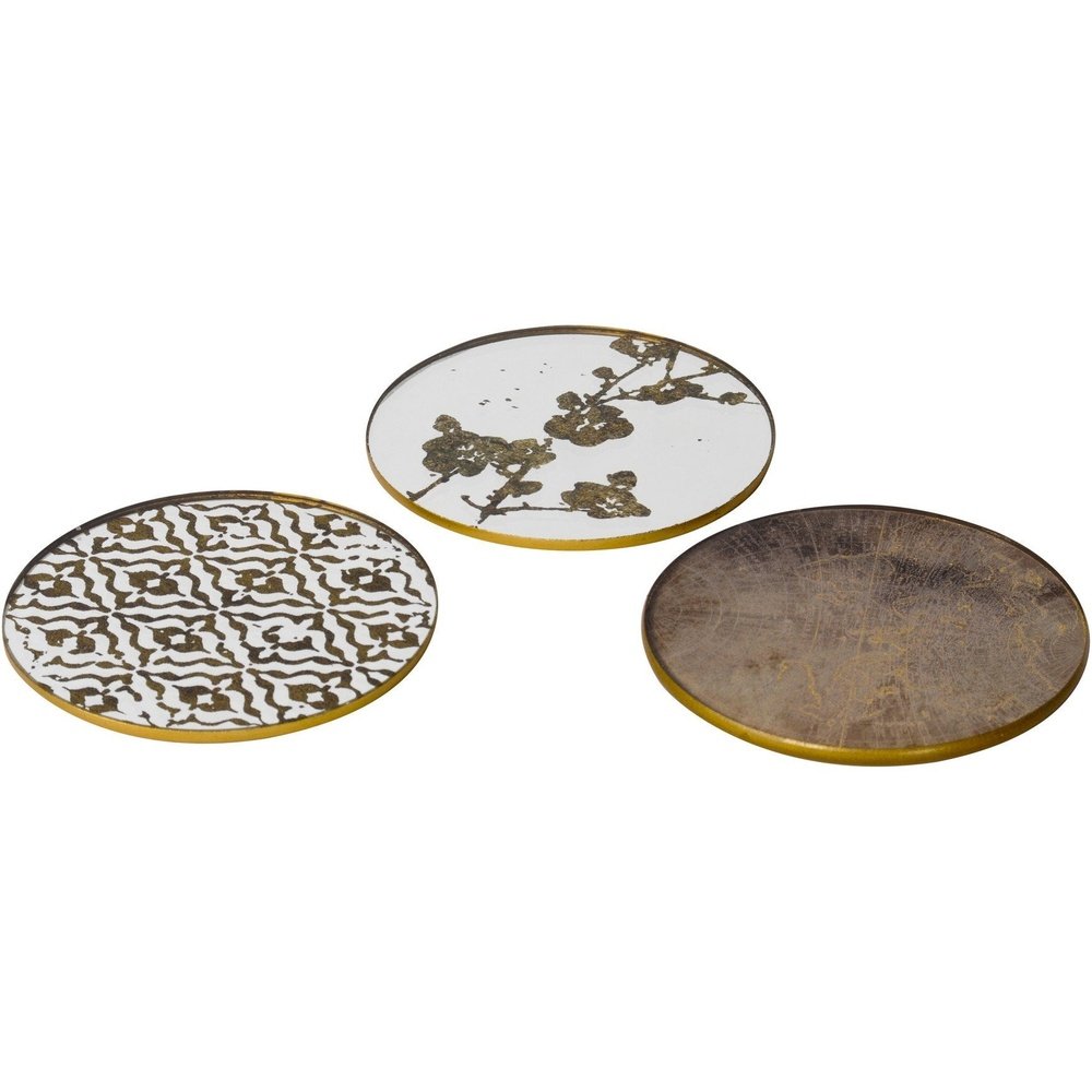 Libra Vienna Antique Gold Set Of 4 Blossom Coasters-Libra-Olivia's