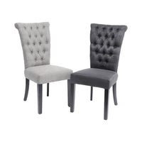 Libra Interiors Jansen Buttonback Dining Chair Dark Grey