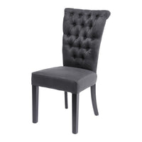 Libra Interiors Jansen Buttonback Dining Chair Dark Grey