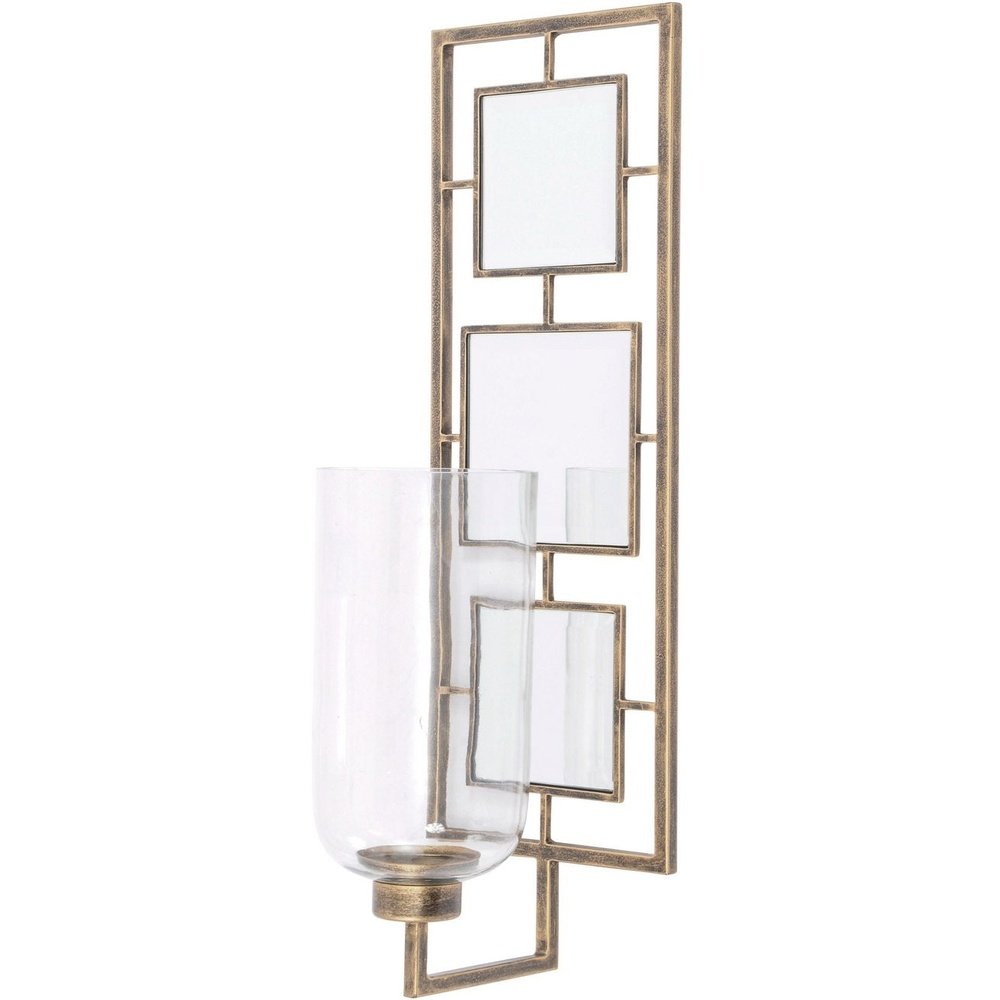 Libra Occtaine Antique Gold Wall Sconce with Mirrored Back-Libra-Olivia's