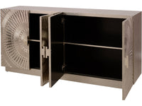 Libra Midnight Mayfair Collection - Coco Metal 4 Door Buffet Silver Embossed