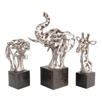 Libra Interiors Addo Abstract Giraffe Head Sculpture Silver