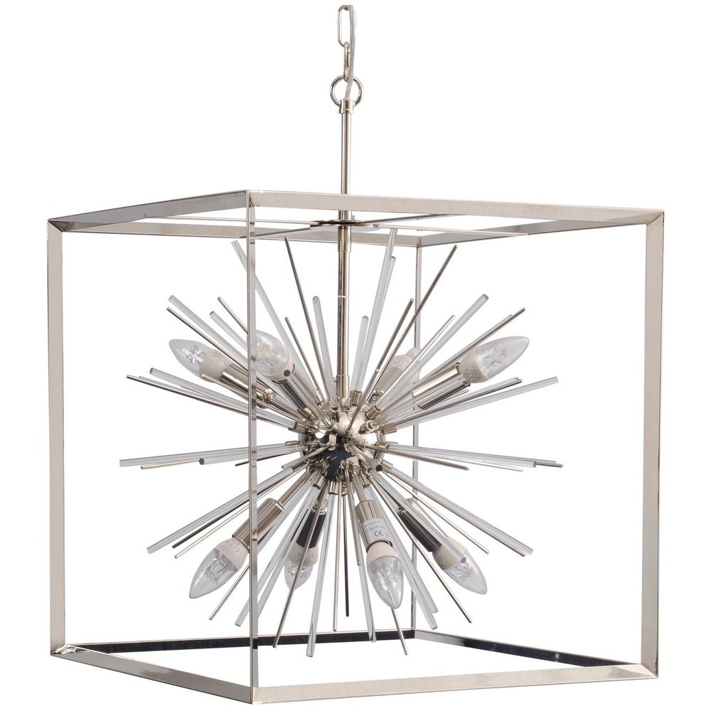 Libra Interiors Large Starburst Chandelier Silver