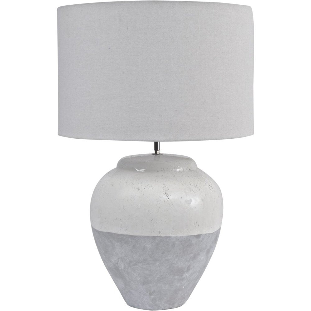 Libra Interiors Skyline Porcelain Table Lamp and Shade, Large Grey