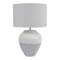 Libra Interiors Skyline Porcelain Table Lamp and Shade, Large Grey