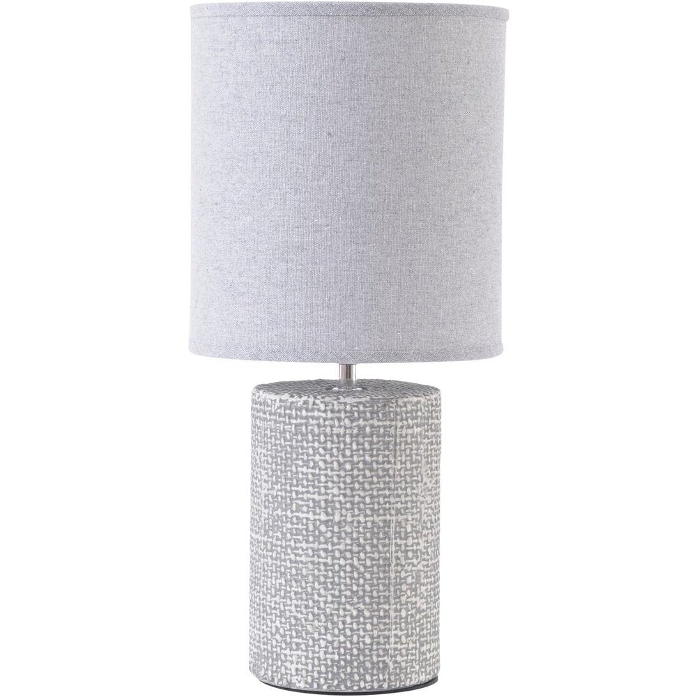 Libra Interiors Small Textured Porcelain Table Lamp With Shade Grey
