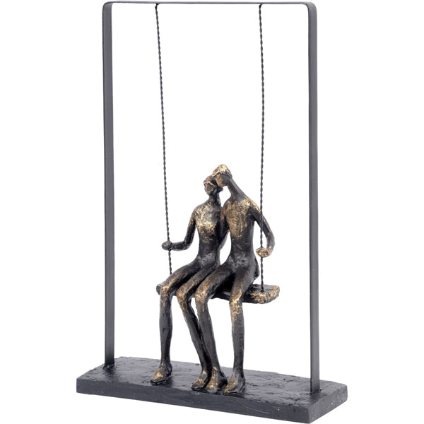 Libra Interiors Figurative Couple Sitting on Swing Sculpture