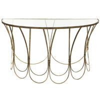 Libra Interiors Deco Iron Console Table in Champagne