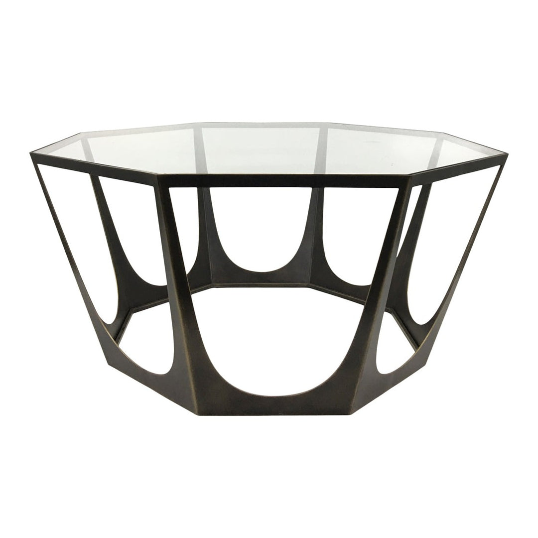 Catalan Octagon Coffee Table - Bronze & Glass Libra 1