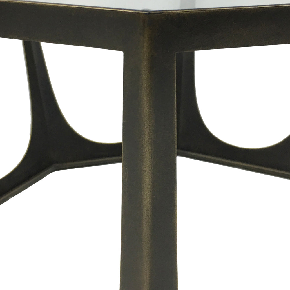 Libra Urban Botanic Collection - Catalan Gilded with Glass Top Coffee Table in Bronze