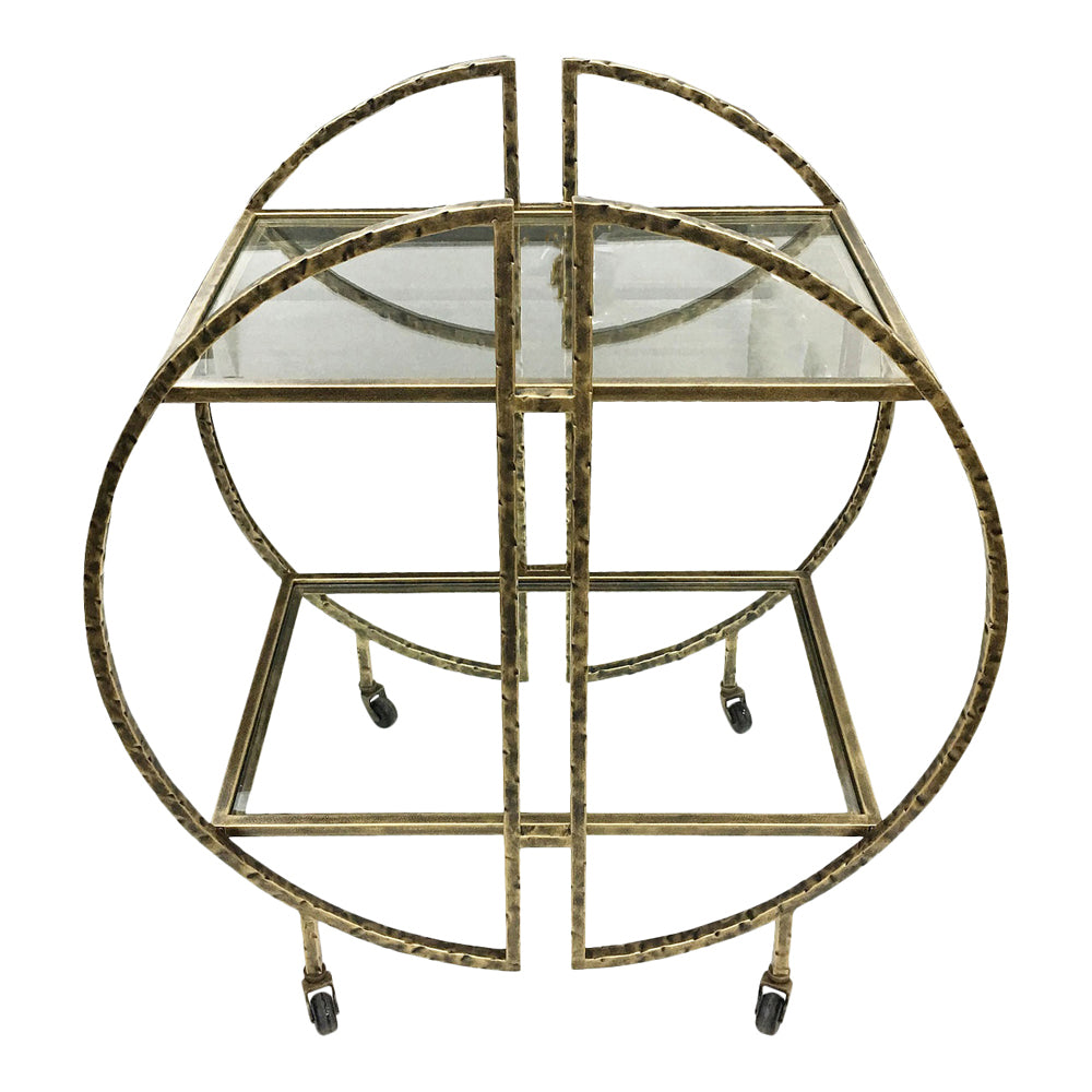 Libra Interiors Saturn Hammered Drinks Trolley