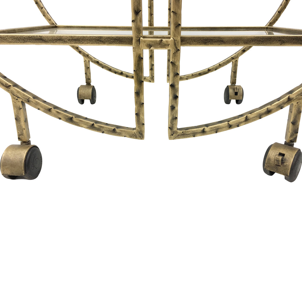 Libra Interiors Saturn Hammered Drinks Trolley