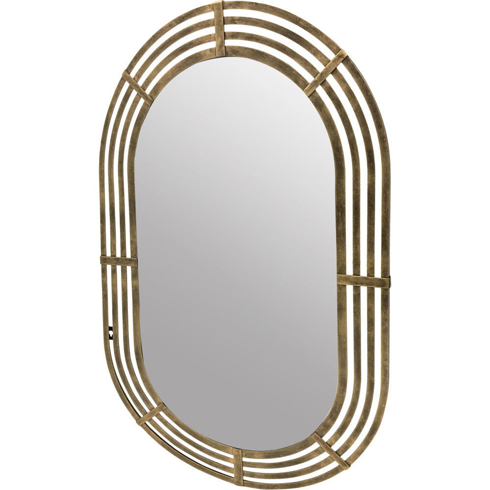 Libra Luxurious Glamour Collection - Lalique Oval Gold Metal Wall Mirror - Discontinued
