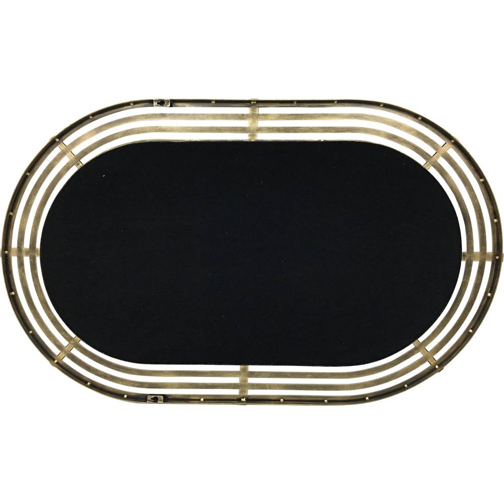 Libra Luxurious Glamour Collection - Lalique Oval Gold Metal Wall Mirror - Discontinued