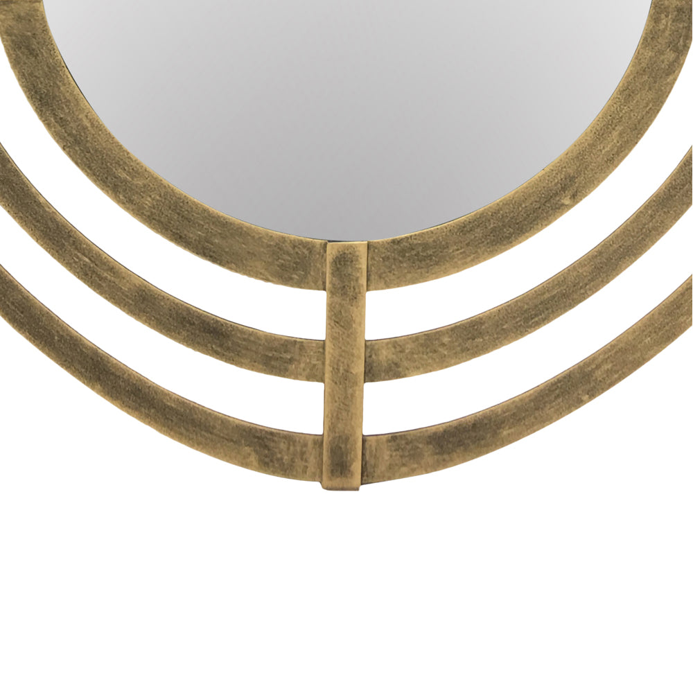  Libra-Libra Luxurious Glamour Collection - Lalique Oval Gold Metal Wall Mirror - Discontinued-Gold 933 