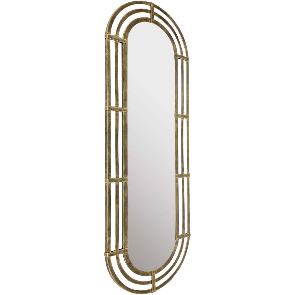  Libra-Libra Luxurious Glamour Collection - Lalique Oval Gold Metal Wall Mirror - Discontinued-Gold 325 