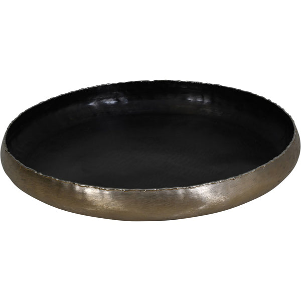 Libra Interiors Molten Metal Round Platter Brushed Bronze
