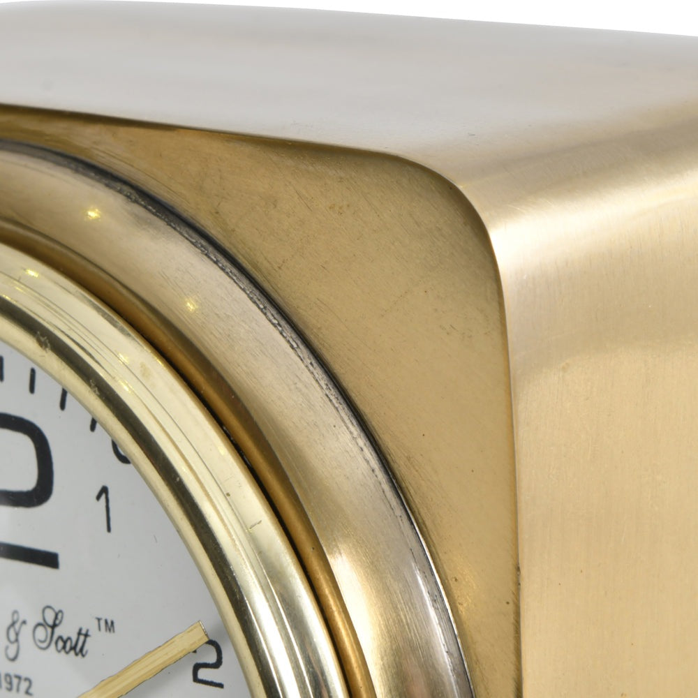 Libra Interiors Thompson Solid Aluminium Gold Square Carriage Mantel Clock