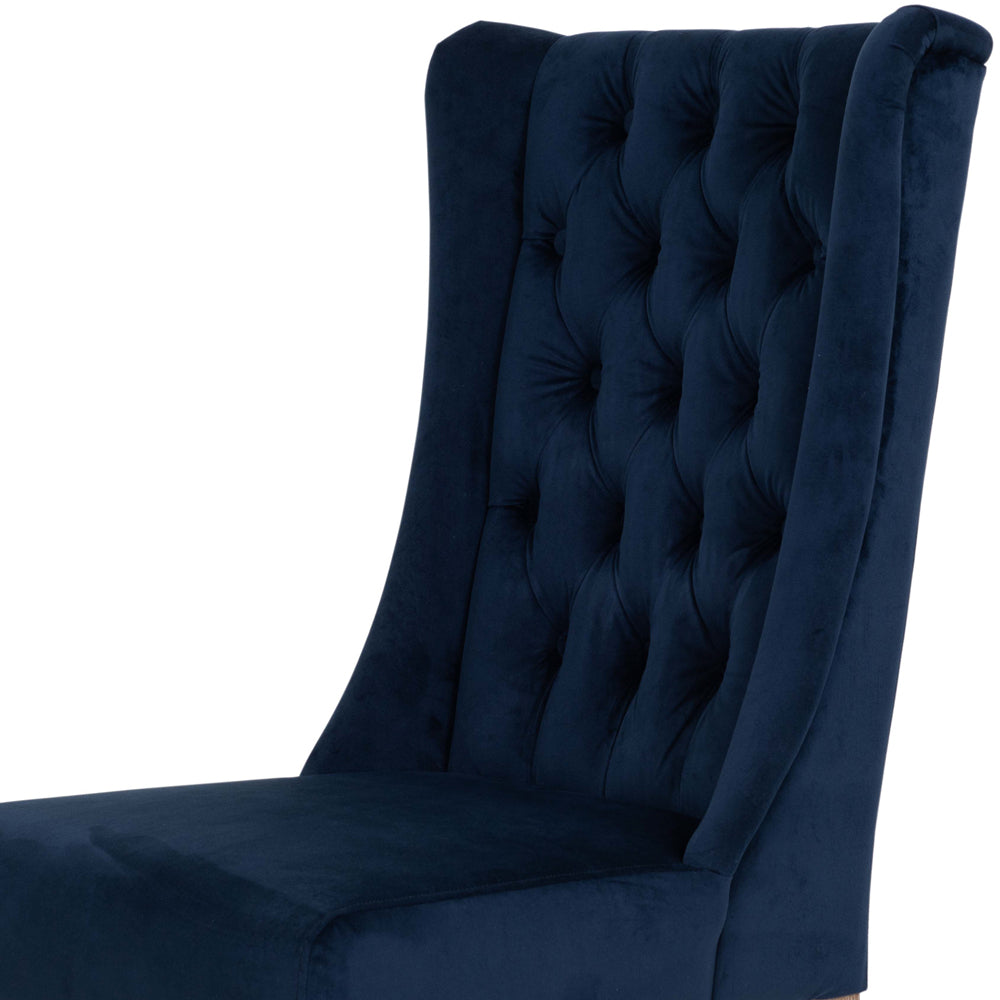  Libra-Libra Luxurious Glamour Collection - Pair of Richmond Navy Blue Velvet Buttonback Dining Chair-Blue 877 