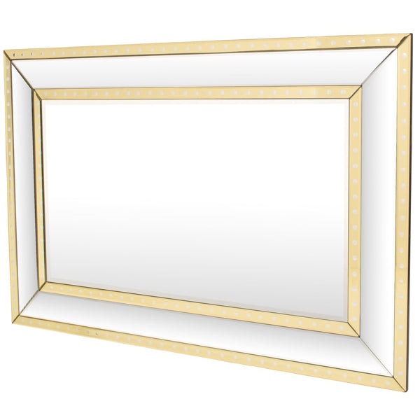 Libra Interiors Foxton Rectangular Wall Mirror Gold
