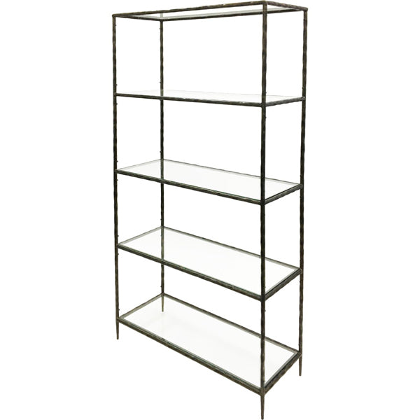 Libra Interiors Patterdale Glass Shelves Shelving Dark Bronze