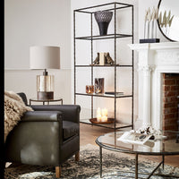 Libra Interiors Patterdale Glass Shelves Shelving Dark Bronze