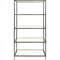 Libra Interiors Patterdale Glass Shelves Shelving Dark Bronze