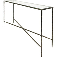 Libra Interiors Patterdale Glass Top Console Table Dark Bronze