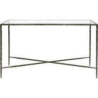 Libra Interiors Patterdale Glass Top Console Table Dark Bronze