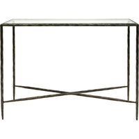 Libra Interiors Patterdale Glass Top Console Table Dark Bronze