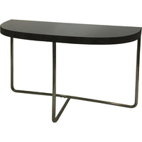 Libra Interiors Knightsbridge Half Moon Console Table Black Tinted Glass