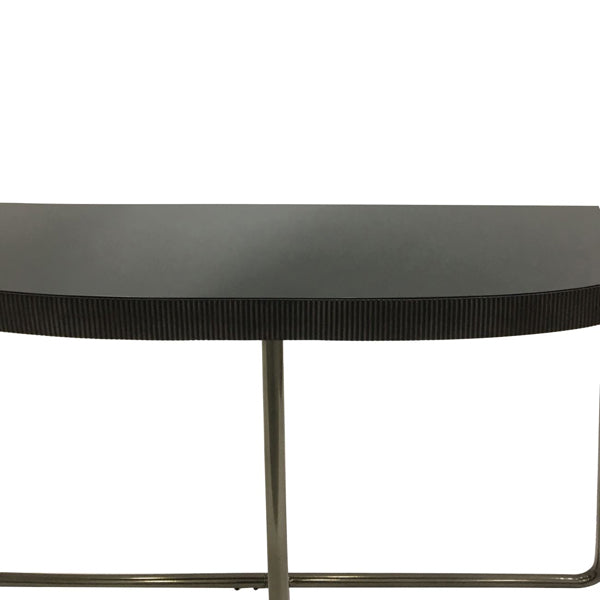 Libra Interiors Knightsbridge Half Moon Console Table Black Tinted Glass