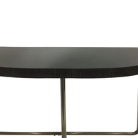 Libra Interiors Knightsbridge Half Moon Console Table Black Tinted Glass