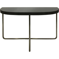 Libra Interiors Knightsbridge Half Moon Console Table Black Tinted Glass