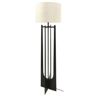 Libra Interiors Glenthorpe Floor Lamp Shade Hammerd Iron Gilded Oak Finish