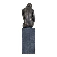 Libra Interiors Thinking Lady Sculpture In Bronze Resin