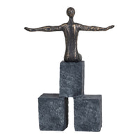 Libra Interiors Bronze Blocks Sitting Woman Sculpture