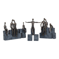 Libra Interiors Bronze Blocks Sitting Woman Sculpture